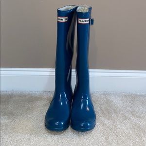 Teal hunter boots